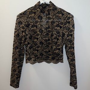 Black and Gold Crop Top